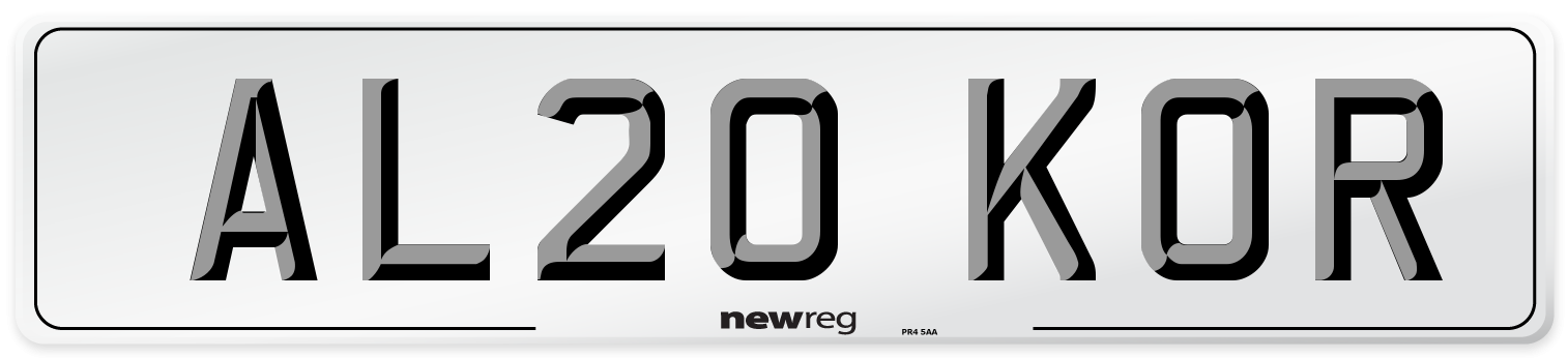 AL20 KOR Number Plate from New Reg